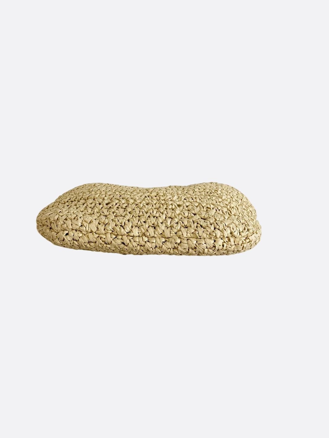 Woven straw hobo bag