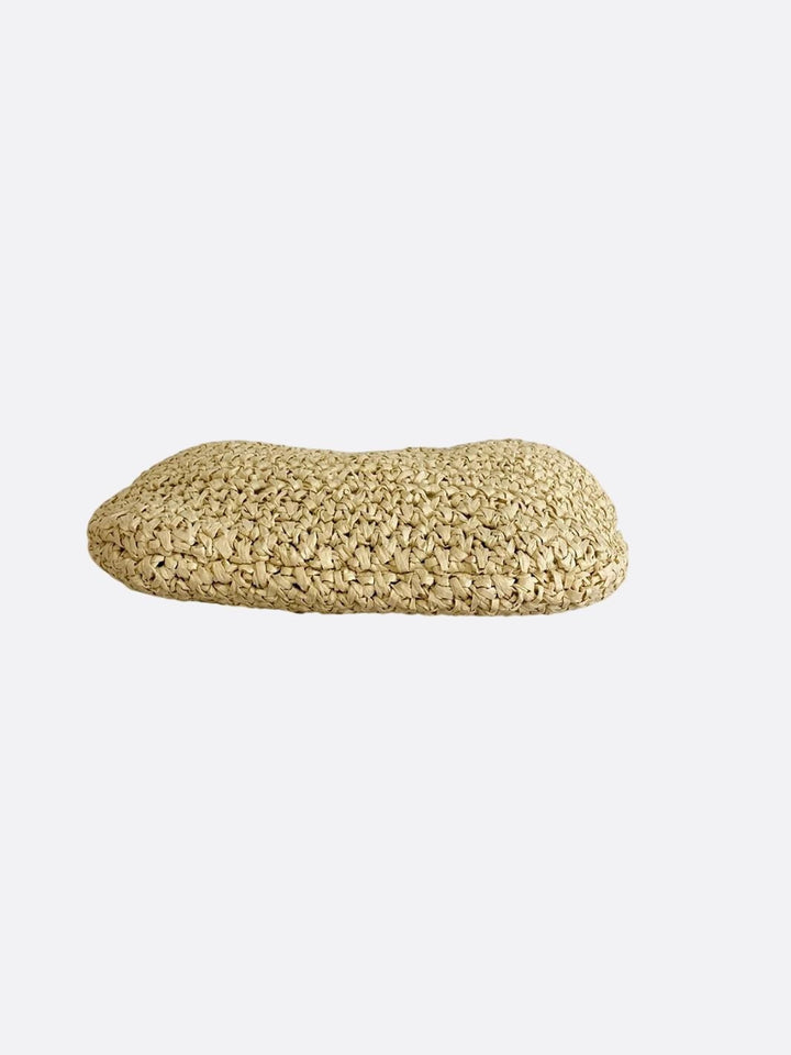 Woven straw hobo bag