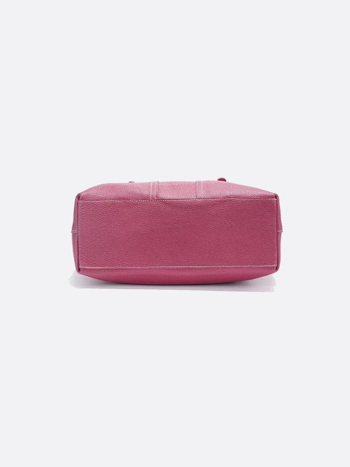 Grained leather tote bag