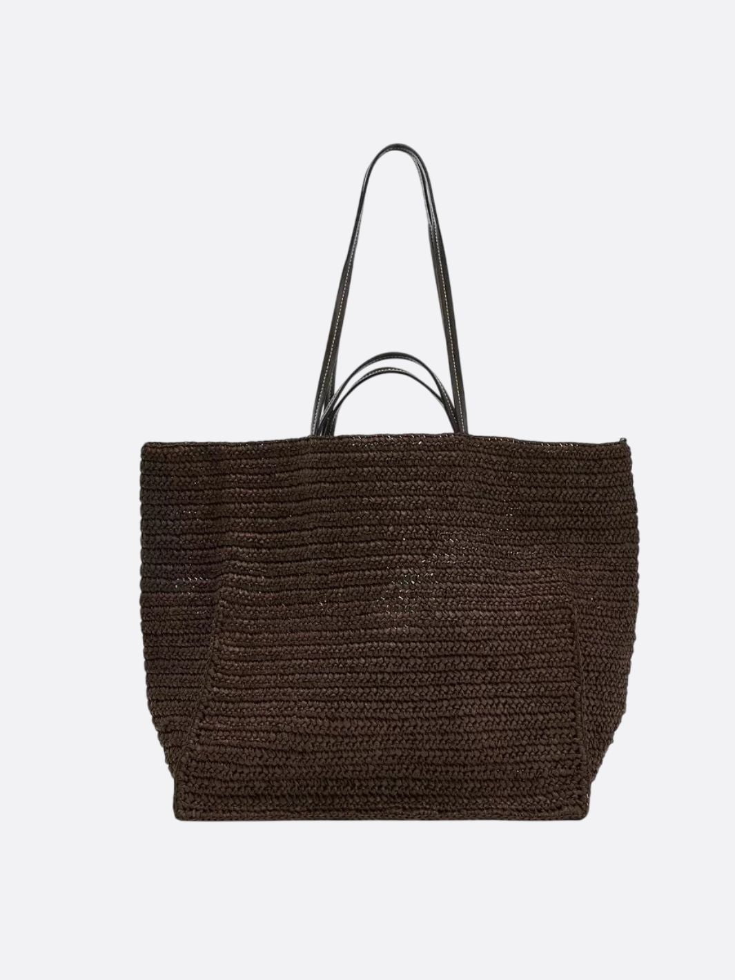 sac cabas raphia noir
