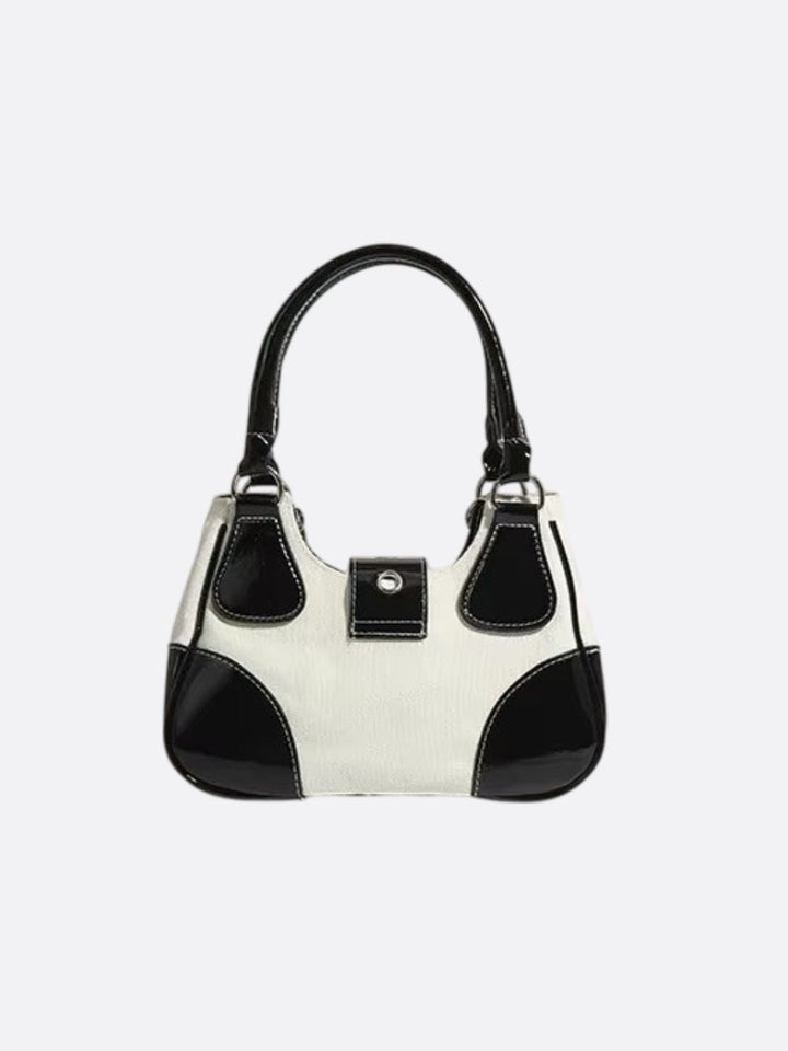 Canvas and leather shoulder bag