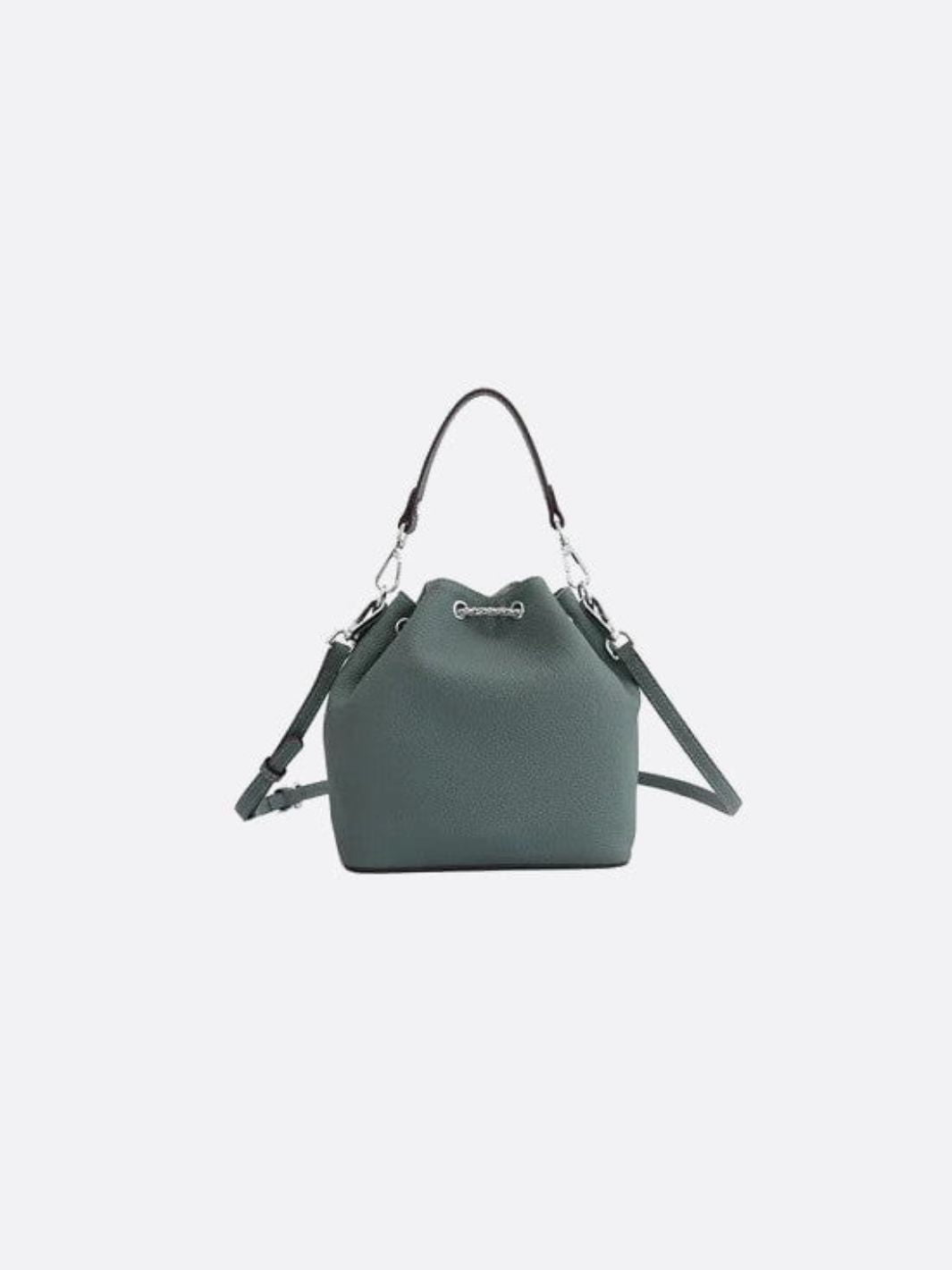Grained leather bucket bag